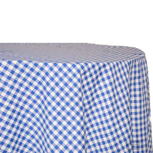 Tischdecke, rund blau-weiss von Giordana by Gaby Wimmer